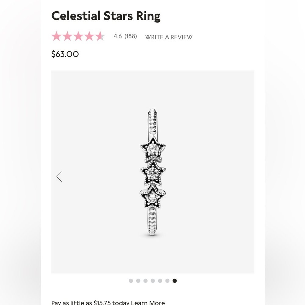 Stars pandora ring